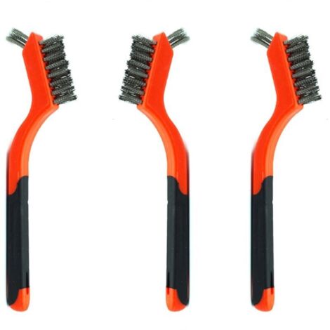 Ensemble de 3 petites brosses métalliques en acier inoxydable pour le nettoyage et l'élimination de la rouille (1/5)