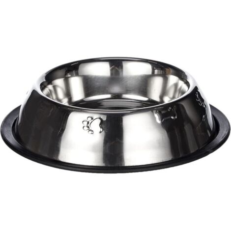 Gamelle décorative antidérapante en acier inoxydable – 600 ml/22 cm – Fond antidérapant – Pour chiens et chats – Récipient alimentaire (1/4)