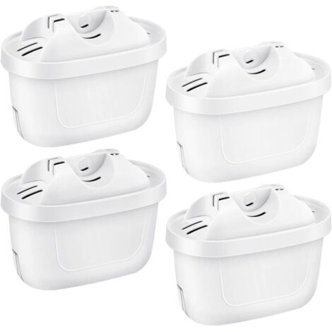 4 Pack Brita Cartouche Filtre, compatibles Brita maxtra Mava elemaris XL Carafe Filtrante, 3 étapes de filtration