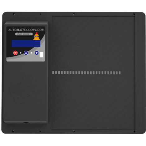 Porte Poulailler Automatique Batterie avec Écran d'affichage LED Programmable Étanche, Porte Automatique Poulailler en Aluminium avec Minuterie, Fonction Anti-pincement, Noir (1/5)