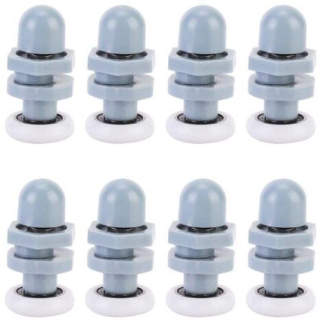 8pcs Coureurs De Porte Douche En Plastique Durable Coulissant Piste Roulement Salle Bains Verre Pour PièCes Rechange(20mm) (1/5)