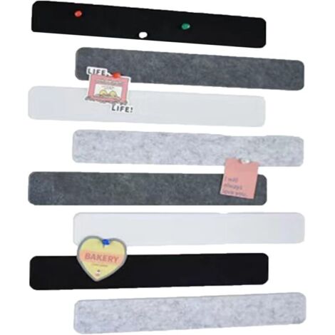 8 pièces petit feutre tableau D'affichage auto-adhésif, petit mur Memoboards, Bande de barre de tableau D'affichage, feutre de tableau D'affichage avec 30 pcs Pushpins pour photo accrocher, horaires (1/5)