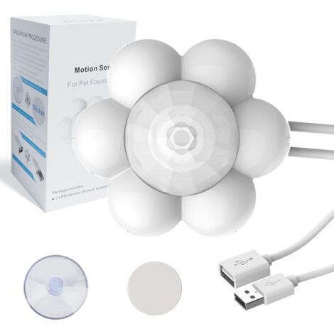 Capteur Automatique PIR Externe pour Fontaine a Eau Chat Detecteur de Mouvement DC 5V 1A Infrarouge Commutateur Détecteur de Mouvements avec Interface USB pour Fontaines à Eau pour Chats (1/5)