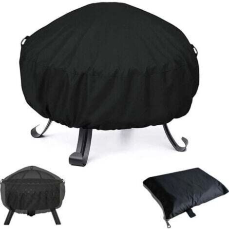 Housse de Protection pour BraséRos Barbecue ImperméAble Rond,Coupe-Vent, Housse brasero RéSistant à la DéChirure,Tissu Oxford 210D Housse pour Foyer Barbecue,Housses pour BraséRos 122x46cm (1/4)