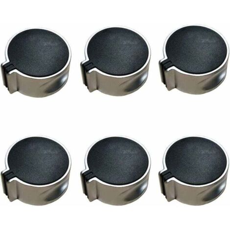 6 Pièces Boutons Four Cuisinière, Cuisinière à Gaz Boutons, Bouton Cuisinière à Gaz, Bouton Gaz, Alliage Universel Mode Interrupteur à 45° Noir Bouton Gaz pour Cuisine à Domicile, 8 mm (1/5)