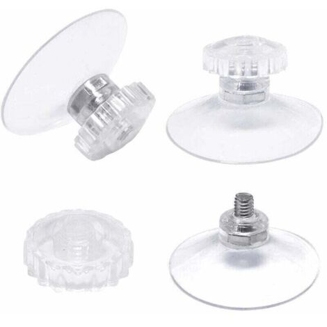 lot de 30 Ventouses avec Filetage et écrous moletés Ø 45 mm, Transparentes, pour Voiture, Camping, vitre, Pare-Soleil, (1/5)