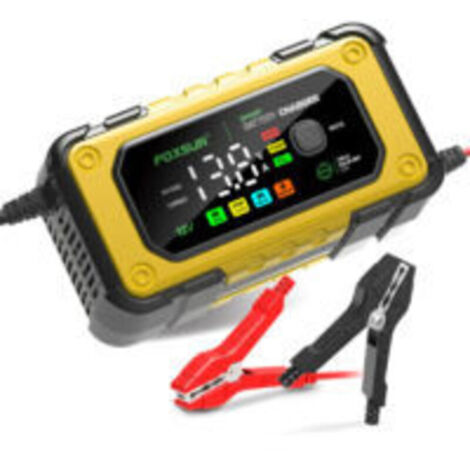 Mainteneur de Chargeur de Batterie Intelligent 12V/24V Protections Multiples de Réparation pour Voiture, Camion/AGM/Gel/Wet/SLA,jaune (1/4)