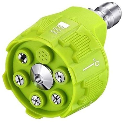 Buse haute pression 6-en-1 3000psi 1/4"vert (1/5)
