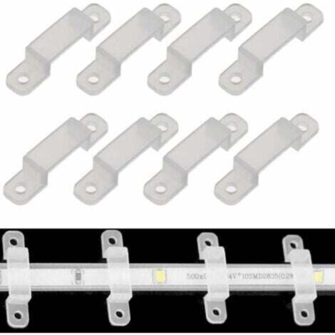 Lot de 50 clips de fixation pour bande lumineuse LED 10 mm à 18 mm (1/4)
