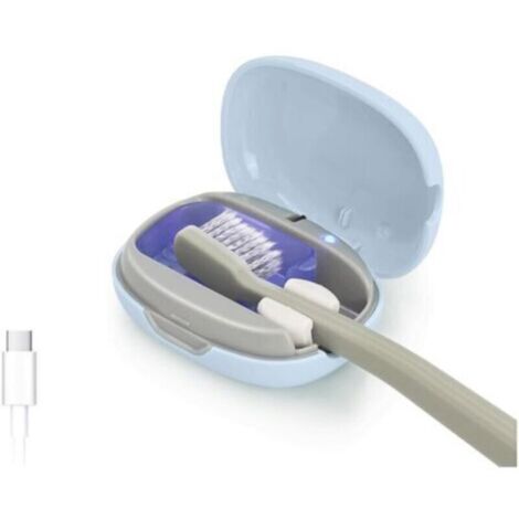 Étui de désinfectant UV pour brosse à dents portable, mini support de brosse à dents rechargeable pour la maison et les voyages Compatible avec toutes les brosses à dents électriques et manuelles (1/5)