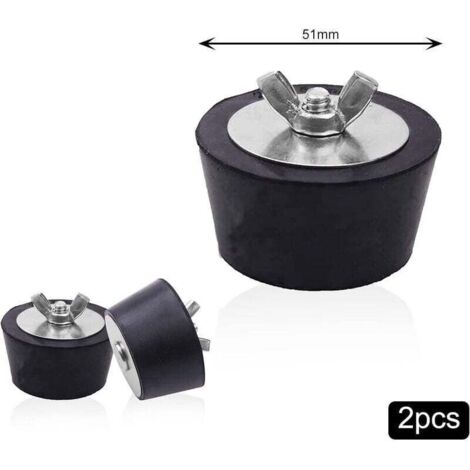 Bouchon Hivernage Piscine,51 mm Bouchon Caoutchouc avec éCrou Papillon in Acier Inoxydable pour Tuyauterie de Piscine Hiver Entretien des Raccords(2 Pièces) (1/4)
