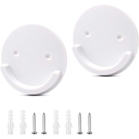 2 Pcs Supports de Tringle de Rideau de Douche Supports Muraux Universels pour Tringle à Rideau de Douche (Rond, Blanc) (1/5)