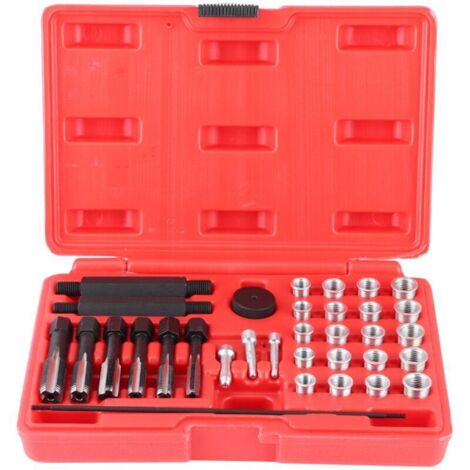 Kit de Réparation de Filetage de Bougie de Préchauffage, Outil en 33 pièces pour Bougies de préchauffage, Insert fileté en Acier pour Voitures (1/5)