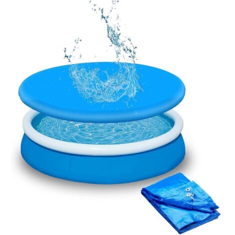bache Piscine,Couverture De Piscine Rond,Bache de Protection pour Piscine avec Anneau en métal et Cordon de Serrage,Protège de la Pluie et des polluants - Diamètre:210cm (1/5)