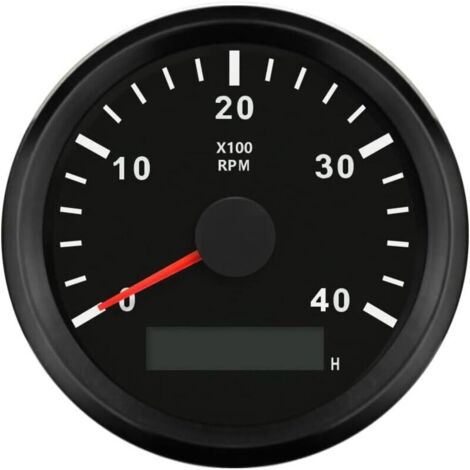 – Tachymètre étanche 85mm 9-32V – Compteur RPM 0-4000 avec rétro-éclairage rouge – Compatible moteurs diesel et essence (1/5)