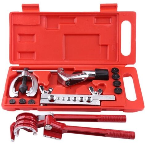 Eosnow,Kit d'évasement de tuyaux, Kit d'évasement de réparation de tubes de carburant de frein avec ensemble d'outils de pliage de coupe 11 pièces (1/5)