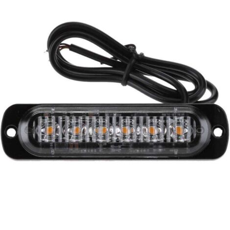 Lot de 2 feux de position latéraux 6 LED pour feux de position avant arrière universels pour camion, caravane, camping-car, camion, voiture, bus (jaune),11228mm (1/5)