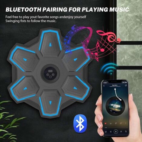 Machine De Boxe Musicale Avec LED Et Bluetooth - Équipement Mural Portable Pour Améliorer La Coordination Œil-Main Et Décompresser