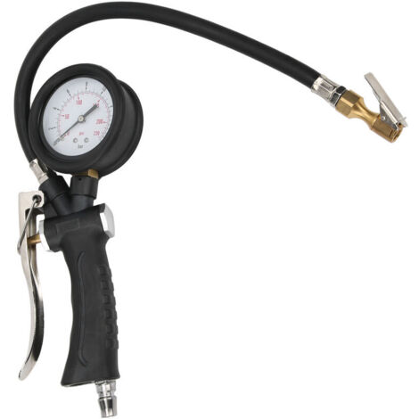 Manomètre de gonflage de pression des pneus portatif pour voiture moto avec tête rotative 20104 (1/5)