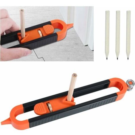 Jauge de Contour Avec Serrure, Outil de Profil Règle de Mesure Du Travail Du Bois Outils de Jauge de Duplicateur de Contour Irrégulier, Cadeau pour Charpentier 23.3cm (1/5)