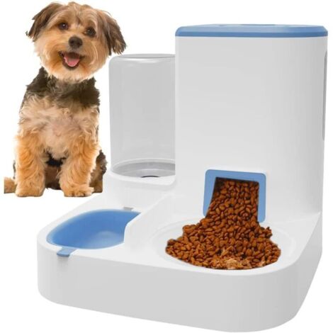Distributeur de Nourriture Eau Automatique pour Animaux 2 in 1,Distributeur d'eau et Distributeur Automatique pour Animaux pour Chiens et Chats Animaux Abreuvoir Pet Bowl (1/5)