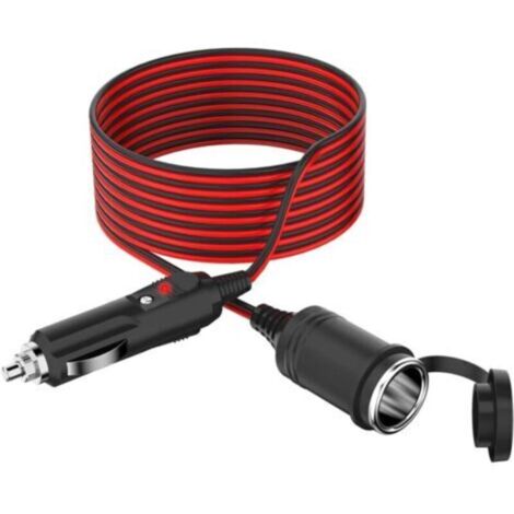 3M Rallonge Allume Cigare 12V-24V Voiture Étanche Prise de Voiture 17 AWG avec Fusible 15A,Adaptateur DC Câble d'extension Alimentation pour Lecteur Téléphone Mobile Tablette,Prise Allume Cigar (1/5)