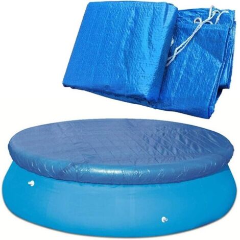 Bache Piscine Ronde Diamètre 183 cm, Baches Solaire Piscine de Protection Couverture Piscine Imperméable Coupe-Vent Corde Tendue Anti-poussière Durable pour Piscine Gonflable Ronde Fas (1/5)