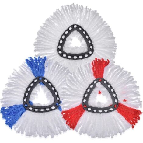 Remplacement de têtes de vadrouille 3 pièces, recharges de vadrouille en microfibre pour tête de vadrouille rotative, remplacement de tête de vadrouille EasyWring pour nettoyage de sol (1/5)