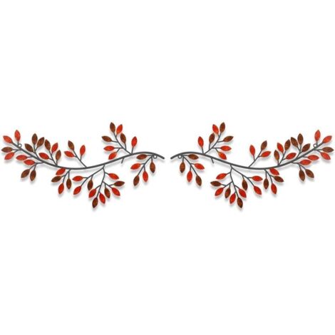 feuilles decoration murale metal, (2Pack) decoration murale decoration anniversaire décoration decoration chambre mariage accessoires intérieure salon maison tableau decoration murale salon (ro (1/5)