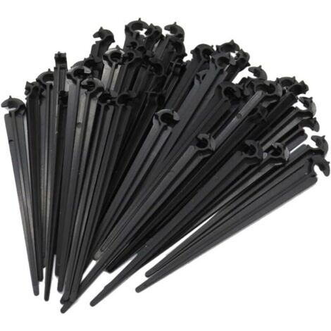 50 pièces Support Tuyau Arrosage pour Fixer et Guider Le Tuyau de Distribution Dans La Terre, 4/7 mm Goute a Goute Arrosage Exterieur pour Tuyau Arrosage Irrigation Jardin