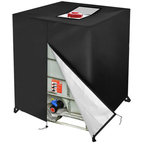 Bâche Réservoir d'eau IBC 1000 L Couverture Container Citerne Eau Pluie avec Fermeture éclair Coupe-Vent Anti-UV 420D Résistant à la Déchirure (1/3)