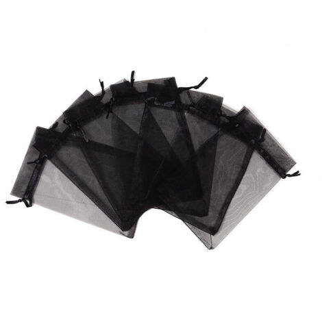 100PCS Cadeaux Noir 9X12Cm, de Faveur de Mariage en avec Cordon de Serrage pour Maquillage Bonbons Baby Shower (1/5)