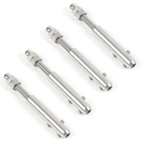 Tendeur de câble en acier inoxydable – Lot de 4 serre-câbles 4 mm – Finition résistante aux rayures – Pour fixation haubanage (1/5)