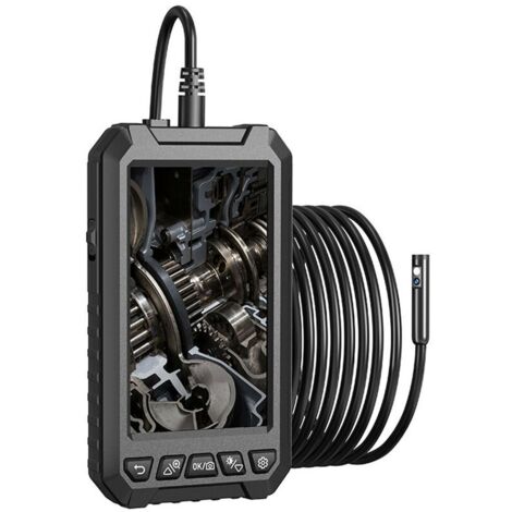 Caméra endoscopique, avec écran IPS HD de 5 pouces, 6+1 lumières LED, IP67, 5 m, batterie 2000 mAh, noir (1/5)