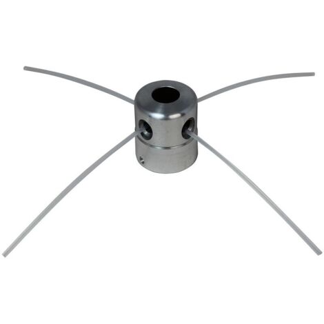 Tête de débroussailleuse aluminium pour alésage 20/25,4 mm – Compatible avec fil 2 à 4,7 mm – Livrée avec 4 fils carrés 3x300 mm