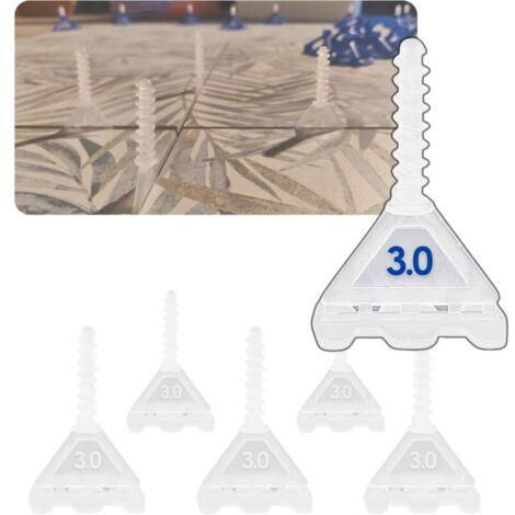 Lot Croisillon Carrelage Autonivelant 3mm x200 - Sans Cadran réutilisable I Facile pour Bricoleur et Carreleur Outil de Nivellement + Cale Carrelage Sol et Mur I Carreaux épaisseur 3-19mm Joint (1/5)