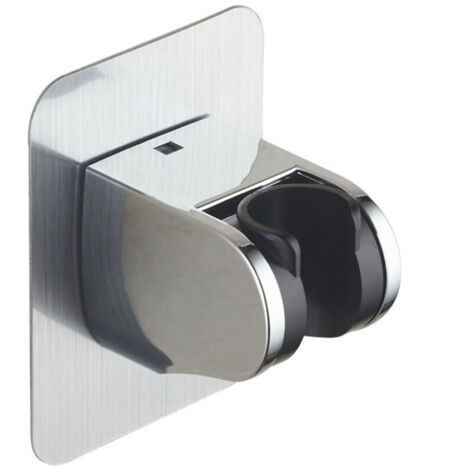support de pommeau de douche sans perçage adhésif - support de douche réglable (45°), support de douchette universel, douchette, support de douche mural, argent (1/5)