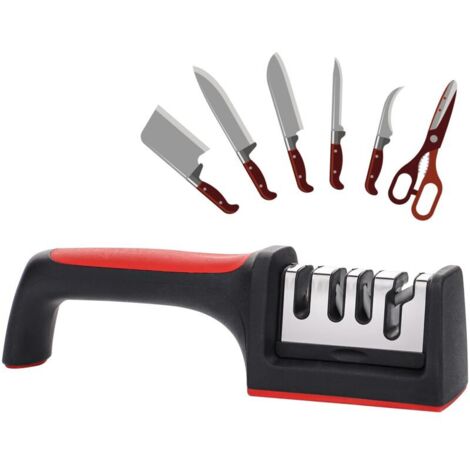 Aiguisoir à couteaux, Aiguisoir manuel pour couteaux de chef pour la cuisine domestique, Outil d'aiguisage de précision(2pcs) (1/5)