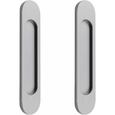 Poignée de porte coulissante ovale autocollante – Installation facile sans poinçon – Pour portes de grange, fenêtres, placards – 18 cm gris (1/5)