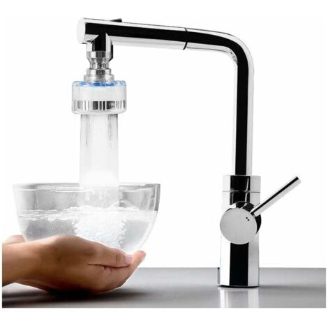 Filtre à eau pour robinet cuisine – Anti-calcaire et anti-éclaboussure – Pivotant 360° – Économie d'eau jusqu'à 30% – Installation facile (1/5)