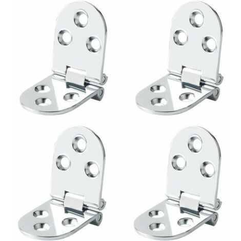 Charnières de Table Pliantes Connecteur Rabattable Montage de Meubles en Inox Pliant de 180 Degrés, 2.5 mm d’épaisseur, Finition de Chrome en Acier Inoxydable, 4 Pcs (1/4)
