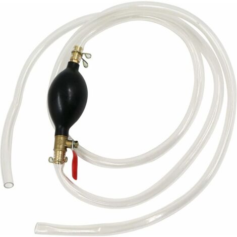 Pompe manuelle de transfert liquide 2m – Tuyau en plastique élastique – Pour essence, diesel, huile et eau – Valve on-off (1/5)