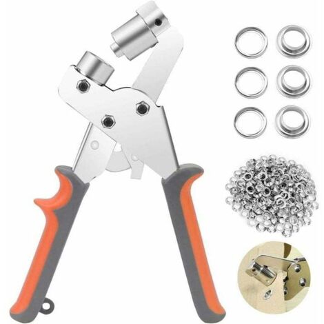 Kit de pinces à œillets 100 pièces – Acier robuste résistant à la rouille – Pour cuir, tissu, PVC – Perforation efficace à une main (1/5)