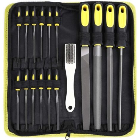 18 in 1 Limes et Râpes Jeu de Lime Metal Precision Métal Limes Métalliques en Carbone Acier Brosse Aiguille Ensemble de fichiers (1/5)