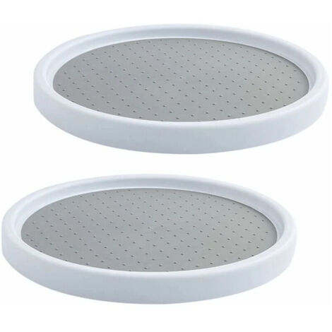 2 Pièces Plateau Tournant en Plastique pour Epices, Rotatif à 360°Plateau Tournant Epices Rangement Rond, Etagere a Epices Plateau Pivotant, Plateau Tournant Placard Cuisine pour Réfr (1/5)