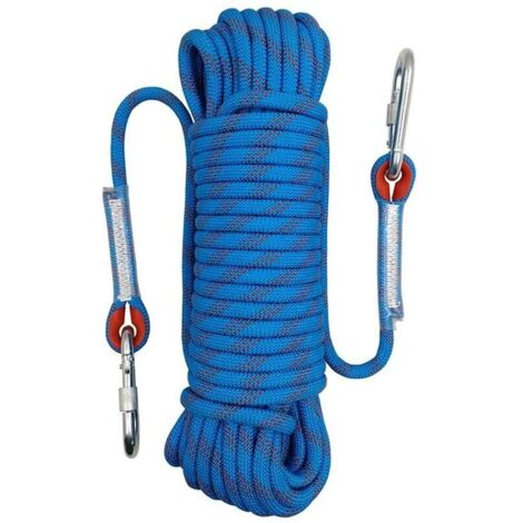 Corde d'escalade 15 m – Nylon tressé haute résistance – Force de traction 1000 kg – Pour spéléologie et randonnée (1/5)