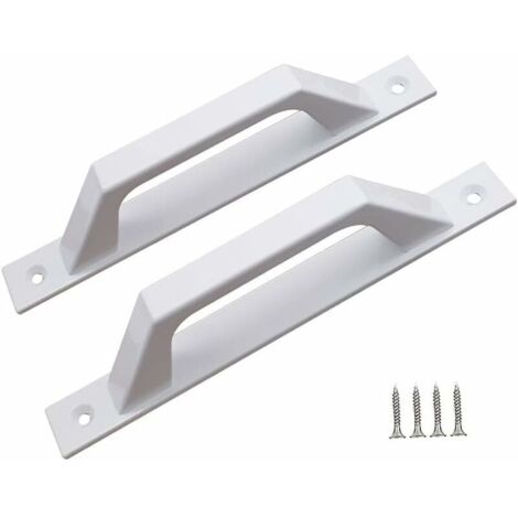 Poignée de porte en forme de D pour portes de jardin en bois (blanc, 200 mm, lot de 2) (1/5)