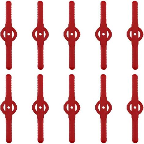 Lame de tondeuse en plastique 139mm – Lot de 10 lames rouges – Compatible débroussailleuses et taille-bordures – Remplacement facile (1/5)