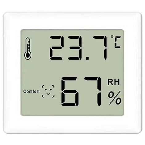 Thermomètre d'ambiance domestique, thermomètre hygromètre intérieur numérique, grand écran LCD environnemental, adapté à l'intérieur, cave à vin, thermomètre hygromètre de chambre à coucher, magnétiqu (1/5)