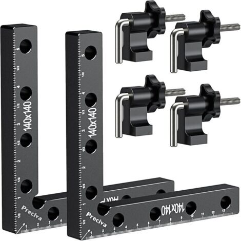 Bloc de Positionnement à 90 Degrés, Pince de Fixation à Angle Droit en Alliage D'aluminium, Outils de Travail du Bois(14 cm/5,5") (1/5)